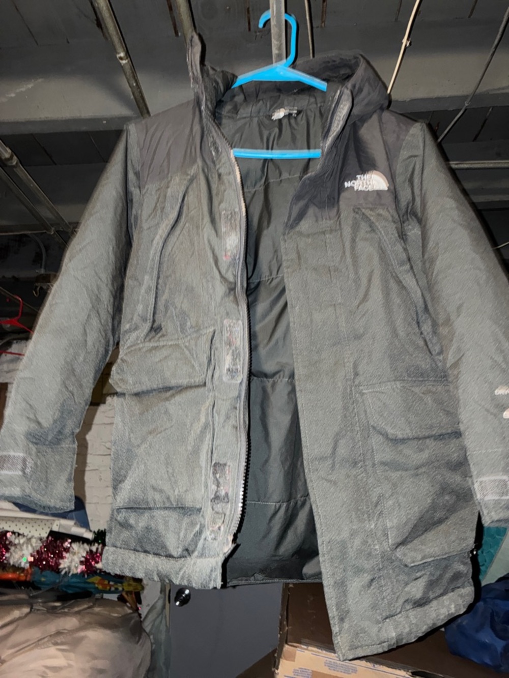 The North Face Boys Black Hooded Insulated Jacket